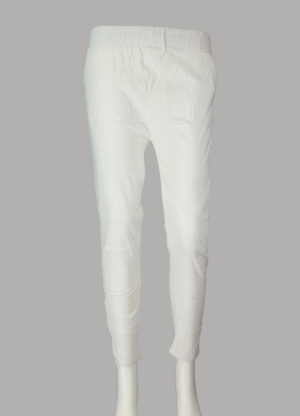 AJ040W White Cigarette Slim Fit Pants