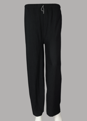AJ041B Black Pleated Plazo Pants