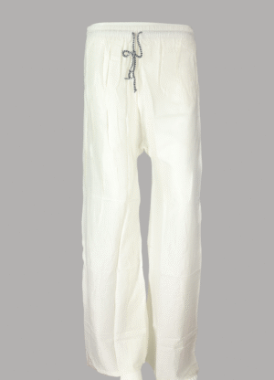 AJ044W White Plain Plazo Pant