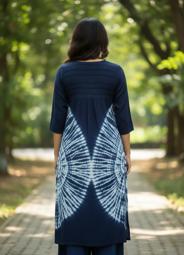Navy Blue Tie-Dye Kurta