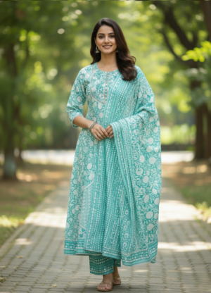 Copy of AJ012 Mint Meadow Printed Kurti Set