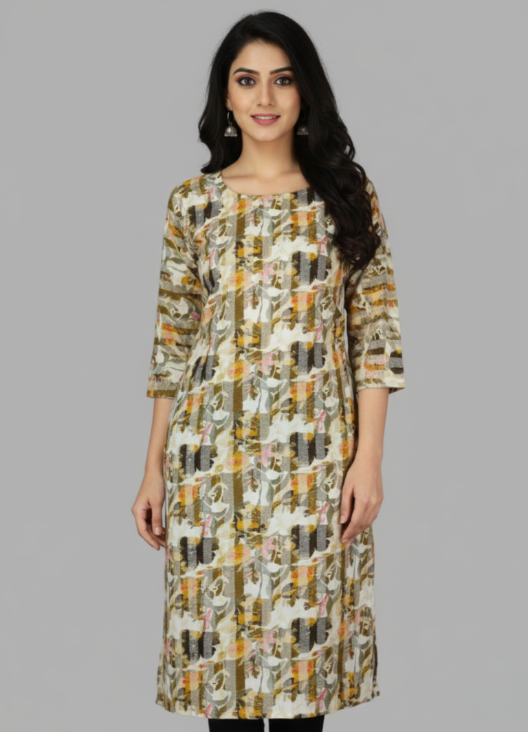 Kivroe Abstract Floral Print Kurti