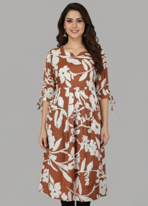 Copy of AJ031 (1) Rust Flora Kurti
