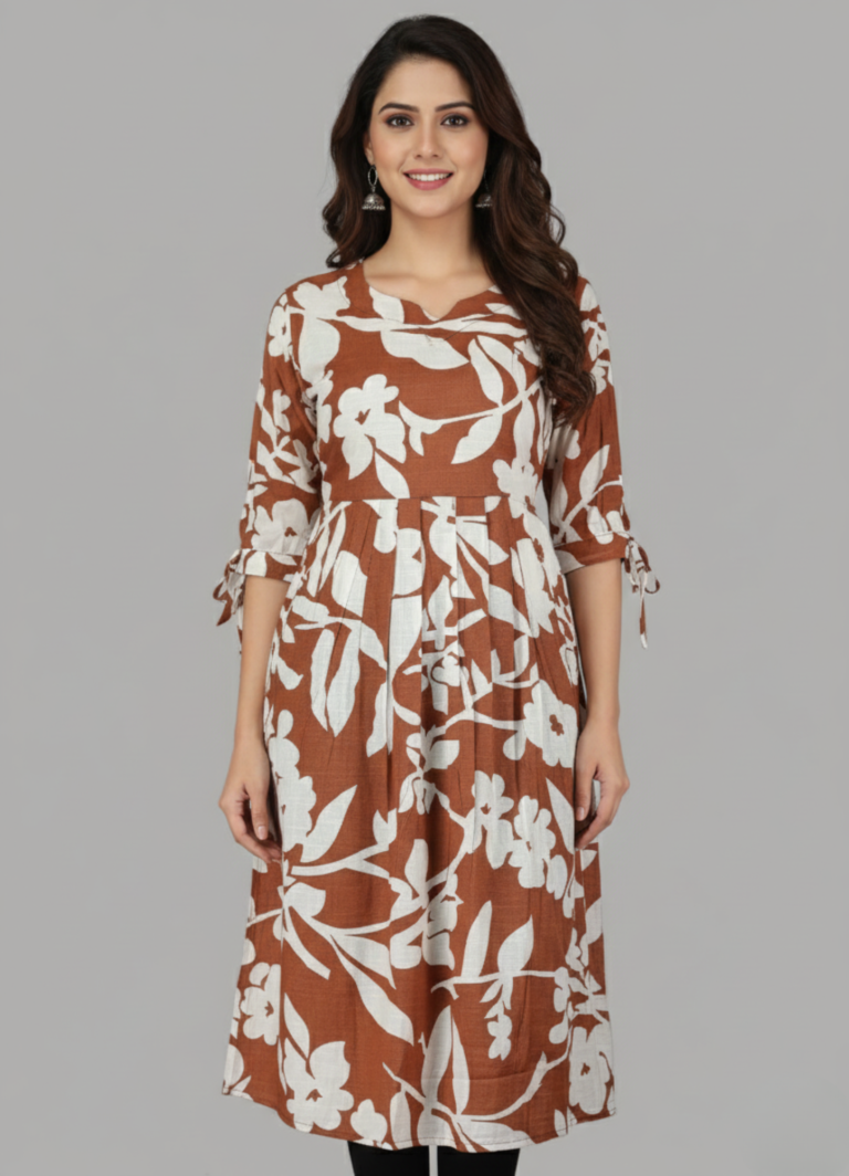 Rust Flora Kurti