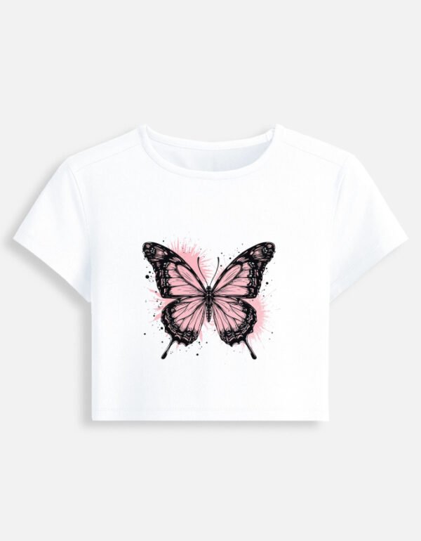 Front_1_c_1-10.jpg Butterfly Printed White Cropped Tshirt