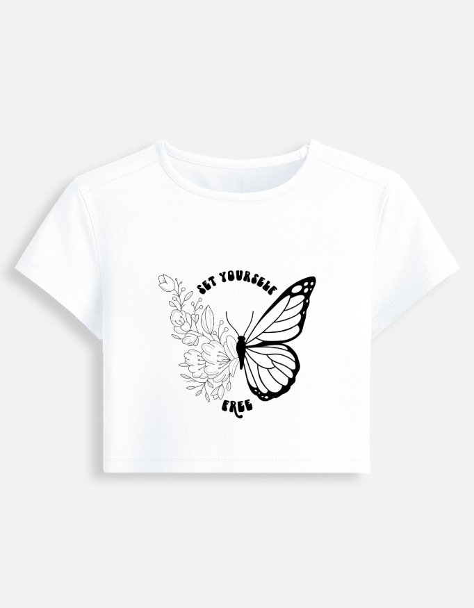 Baby Tee Cropped White Tshirt
