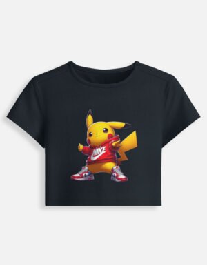 Pikachu Navy Blue Cropped Tshirt