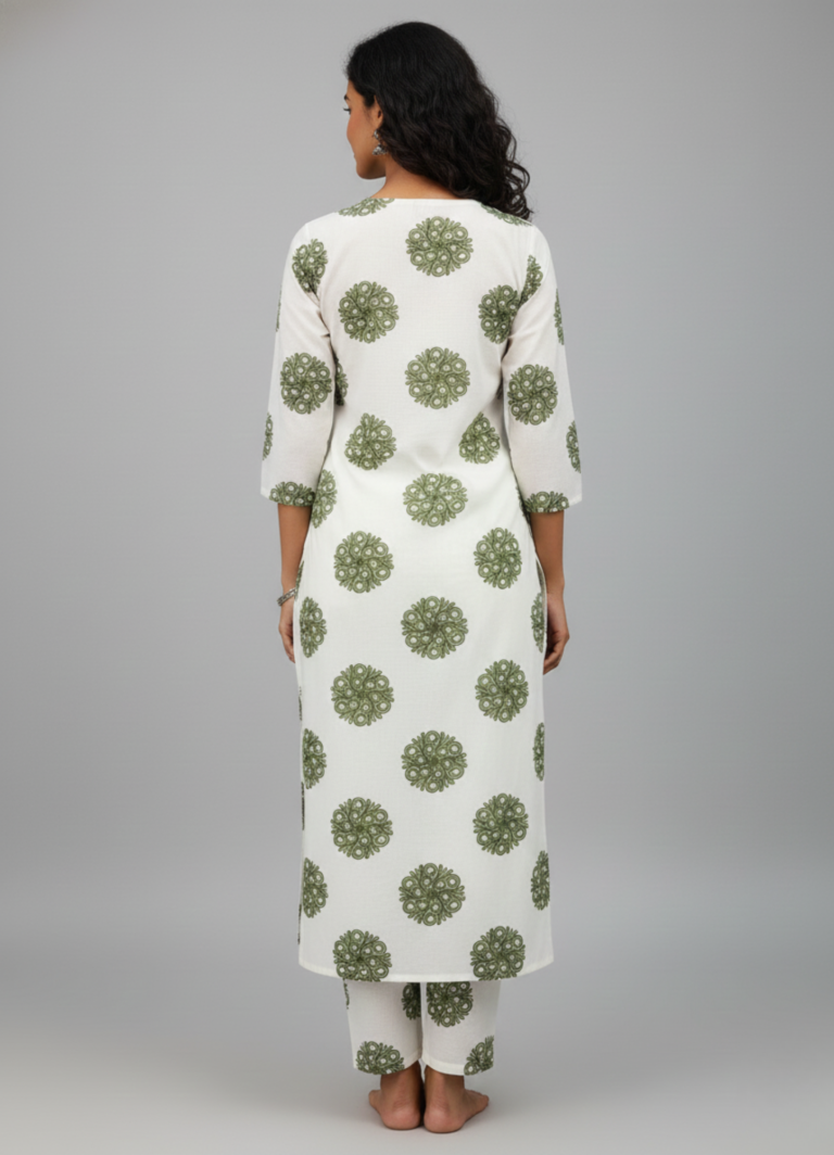 White Elegance Kurti Set