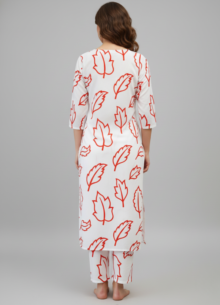 White Elegance Kurti Set