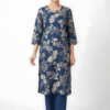 Navy Floral Elegance Kurti Set