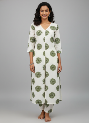 ProductAJ White Elegance Kurti Set