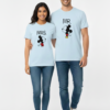 AJ023 Mr&Mrs Couple BlueT-Shirt Combo