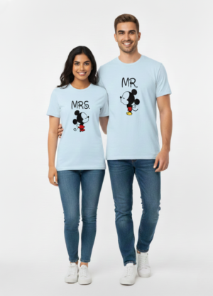Mr&Mrs Couple BlueT-Shirt Combo