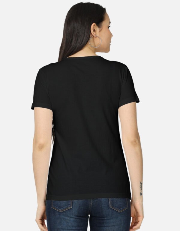 Women's Classic Black T-Shirt Feather Print