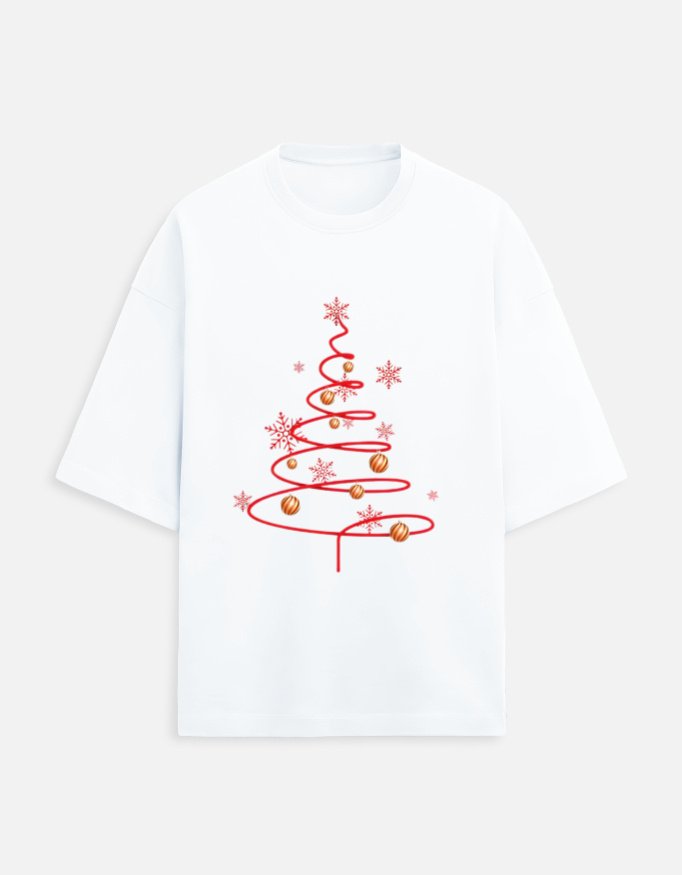 White Christmas Unisex Oversized Tshirt