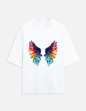 Front_1_c_1-11.jpg Wings printed Womens Oversized Tshirt