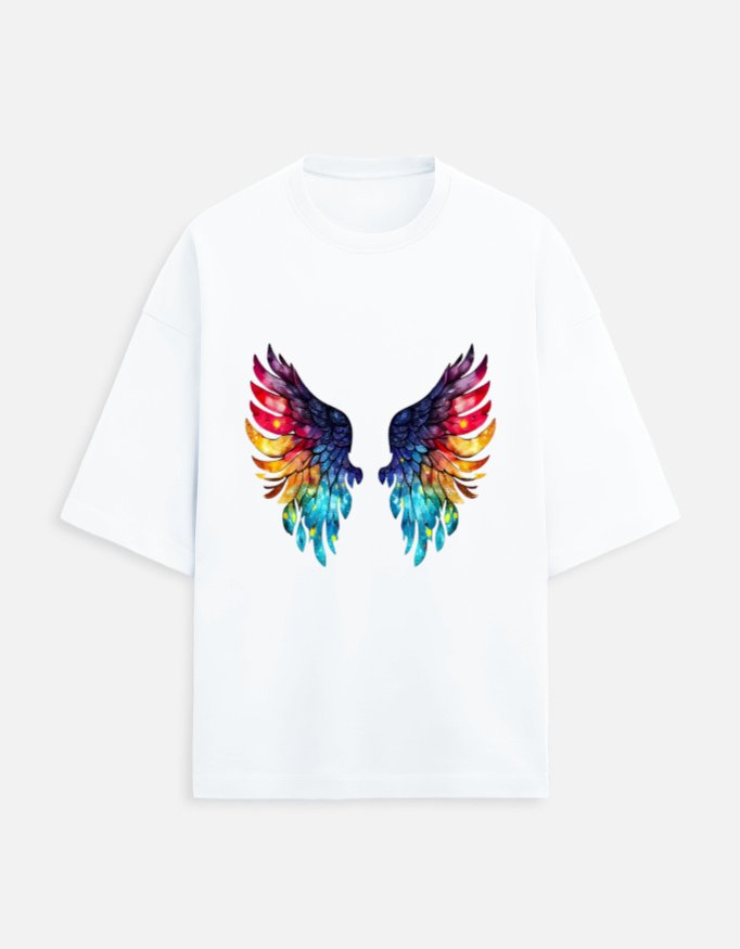 Wings printed Womens Oversized Tshirt