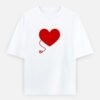 Couples Heart Oversized Classic WhiteT-Shirt