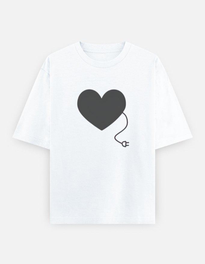 Couples Heart Oversized Classic WhiteT-Shirt
