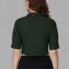 Deep Green Collar Crop Shirt