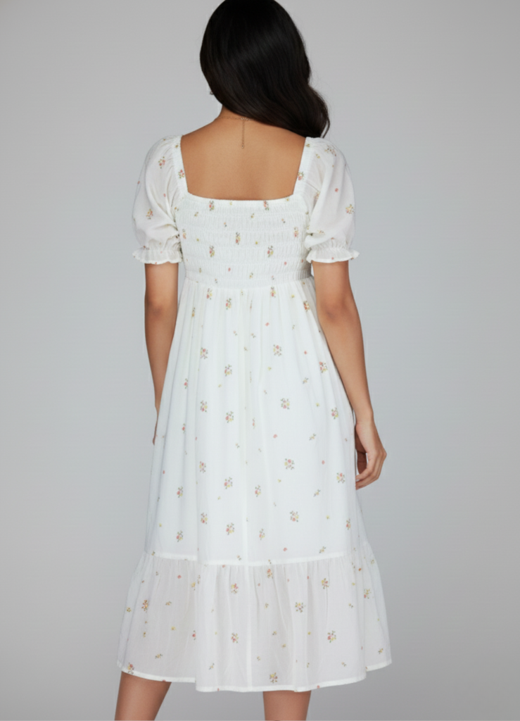 white Soft Blossom A-Line