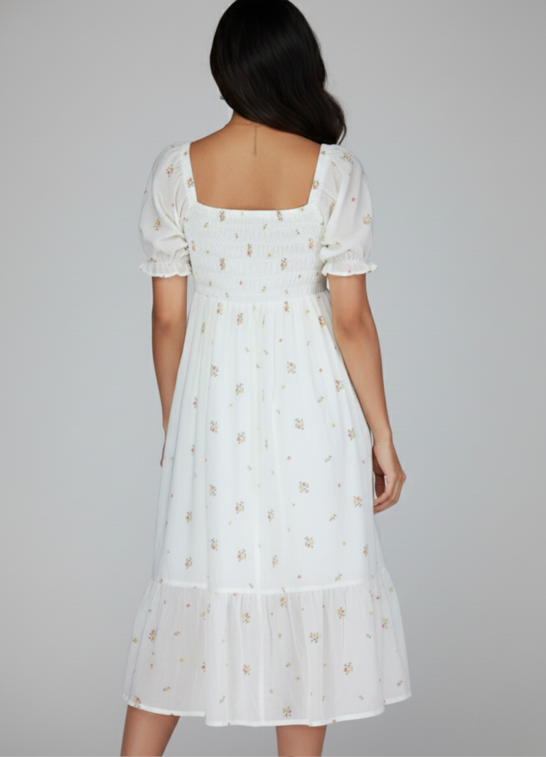 white Soft Blossom A-Line