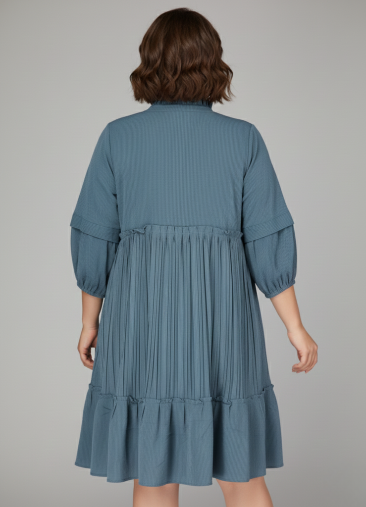 Blue Petal Short Frock Kurti