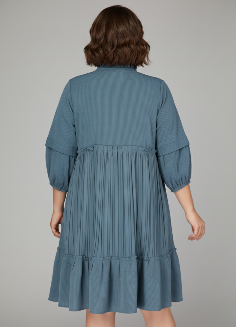 Blue Petal Short Frock Kurti