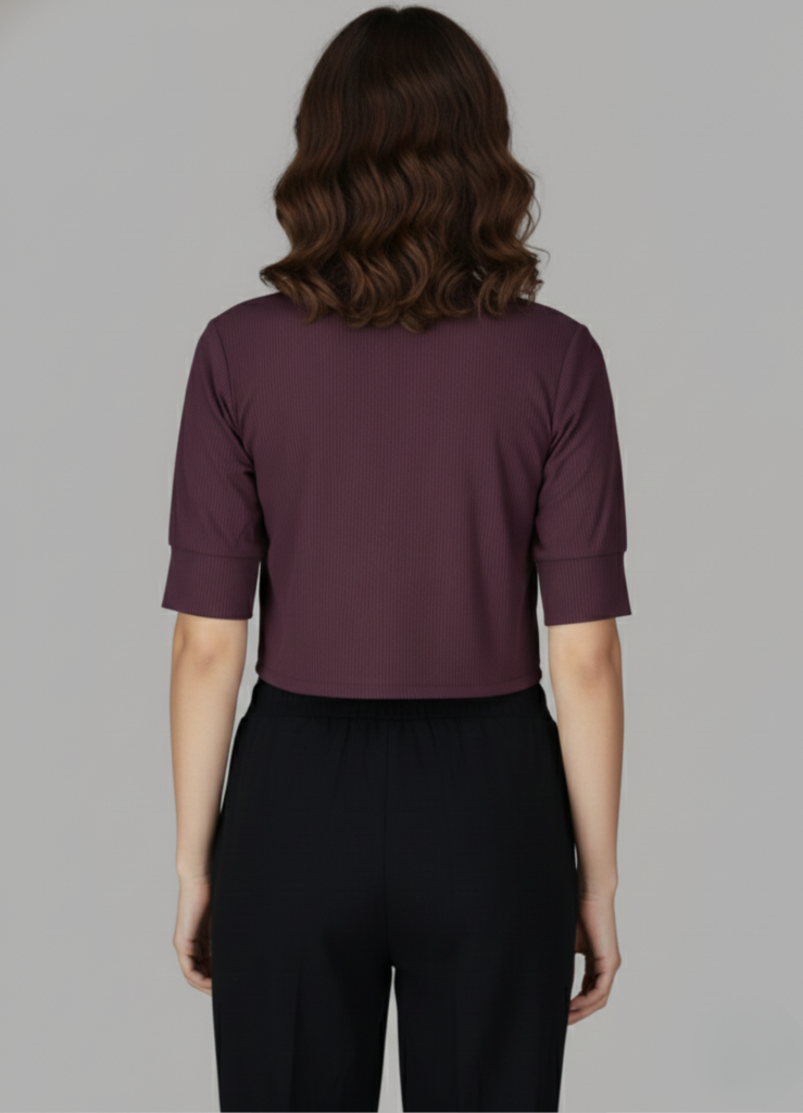 Wine Maroon Crop Shirt