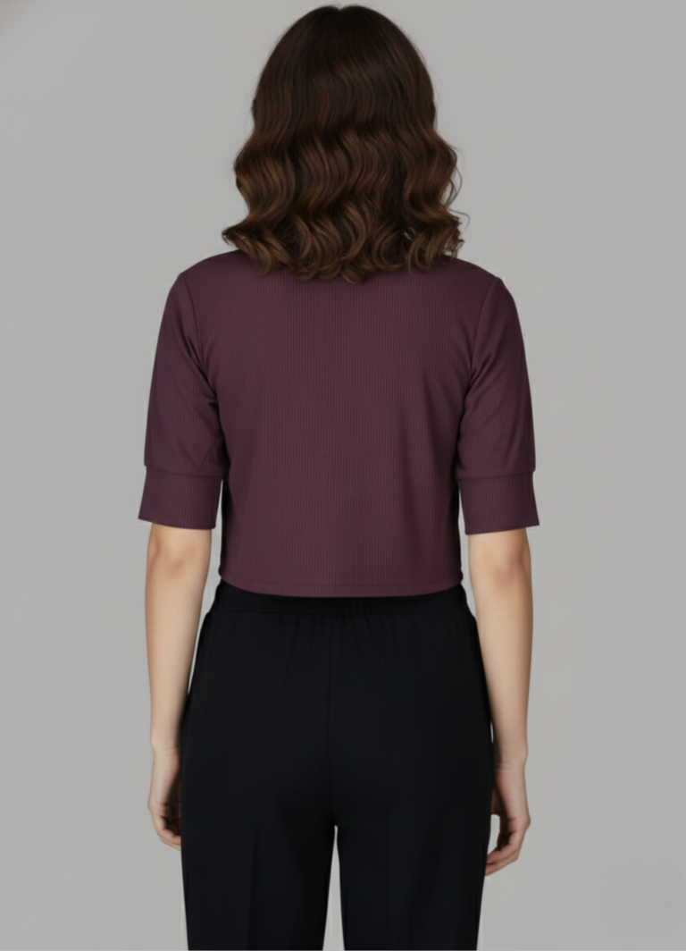 Wine Maroon Crop Shirt