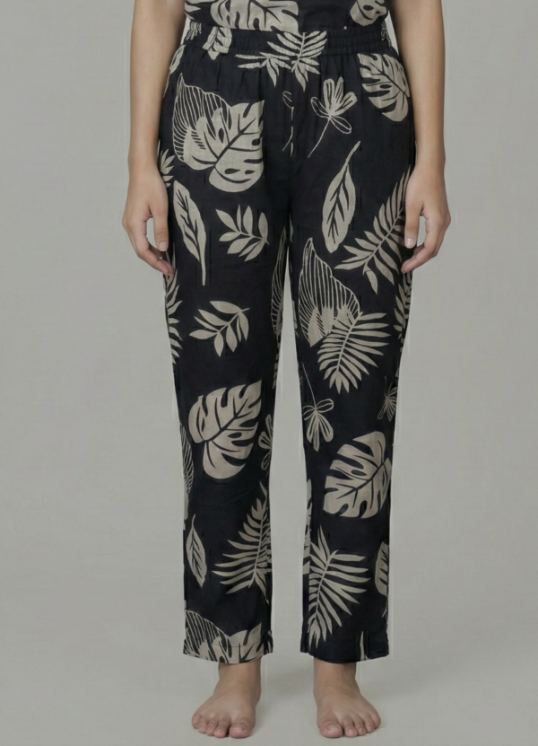 Black Botanical  Co-ord Kurti Set