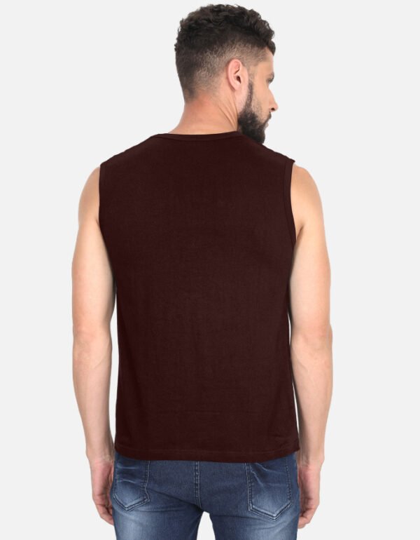 Men's Maroon Sleeveless T-Shirt