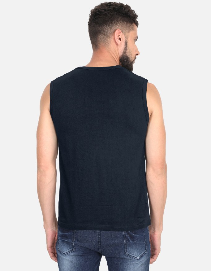 Men’s Navy Blue Sleeveless T-Shirt
