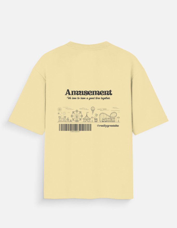 Mens Oversized Standard Yellow T-Shirt