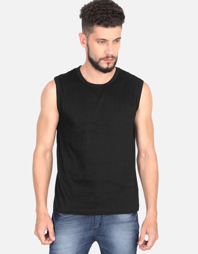 Men’s Sleeveless Black T-Shirt