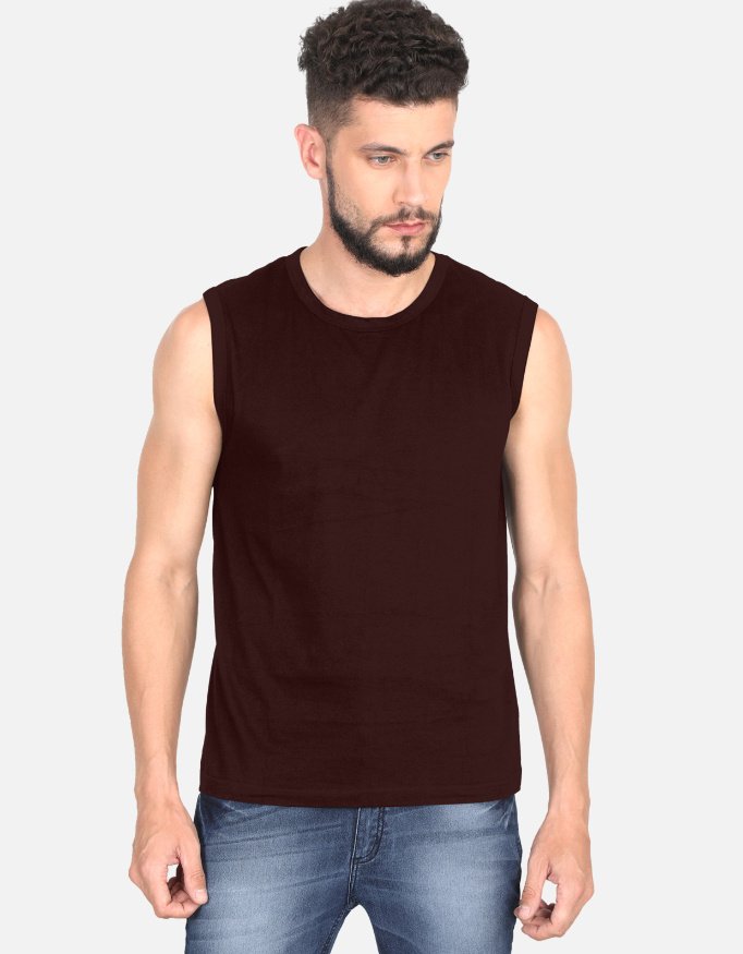 Men’s Maroon Sleeveless T-Shirt