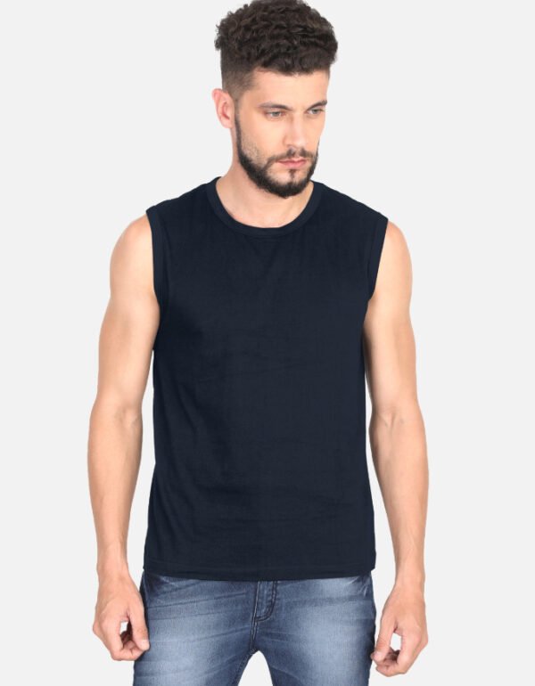Front_1_c_3.jpg Men's Navy Blue Sleeveless T-Shirt