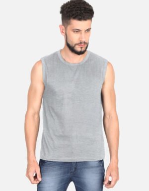 Men's Grey Sleeveless T-Shirt