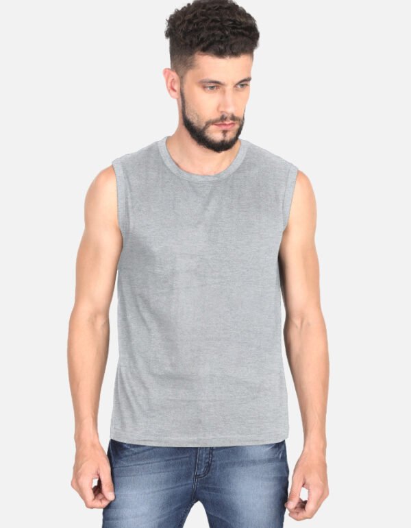 Men's Grey Sleeveless T-Shirt