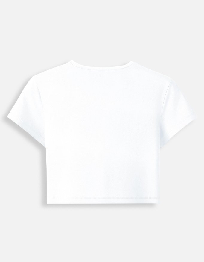 BE YOUtiful  Female White Cropped Tshirt