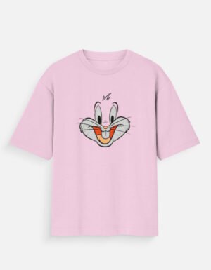 img_5ad0ad66f8c774.jpg Bunny Baby Pink Oversized T-Shirt