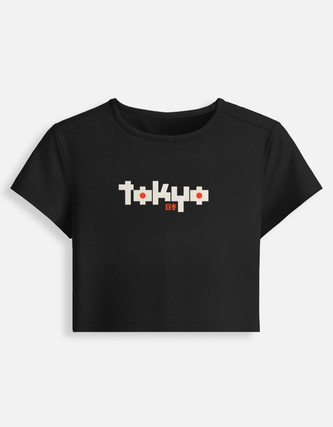 Tokyo Black Cropped Tshirt