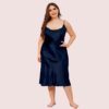 Plus Size Satin Cowl Neck Dress