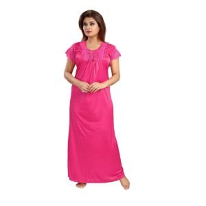 Soft Dark Pink Full Length Nighty
