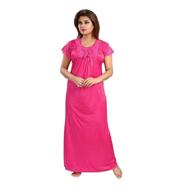 Soft Dark Pink Full Length Nighty