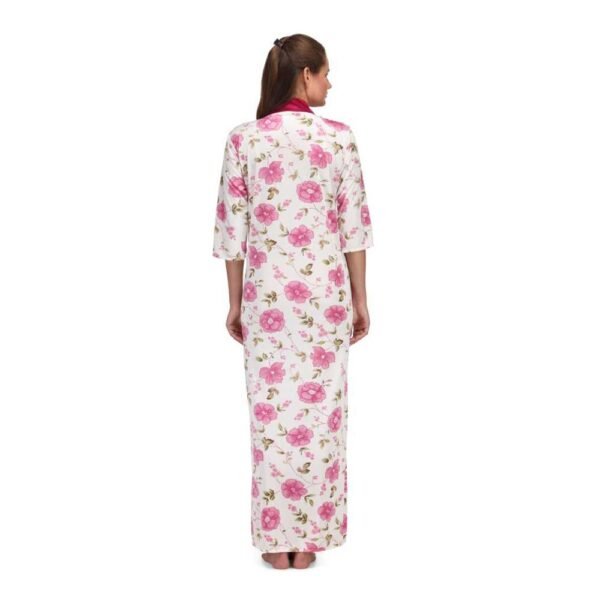 imgi_66_Floral-Print-Full-Length-Pink-Womens-Nightgown-12 Floral Print Full Length Pink Women's Nightgown