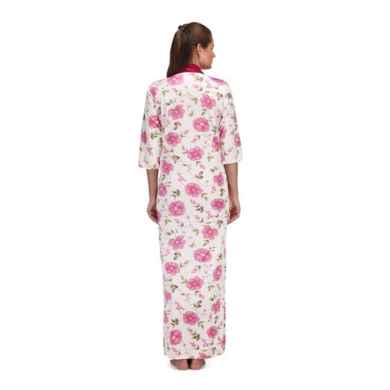 Floral Print Full Length Pink Women’s Nightgown