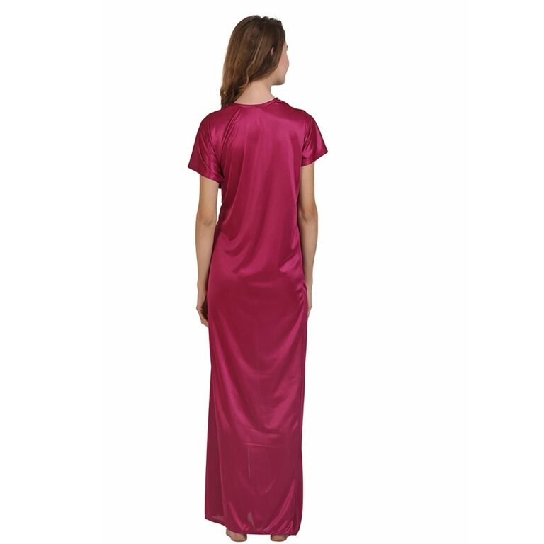 Plain Shinny Stuff Full Length Nighty