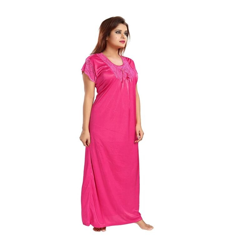 Soft Dark Pink Full Length Nighty