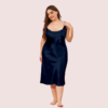Plus Size Satin Cowl Neck Dress